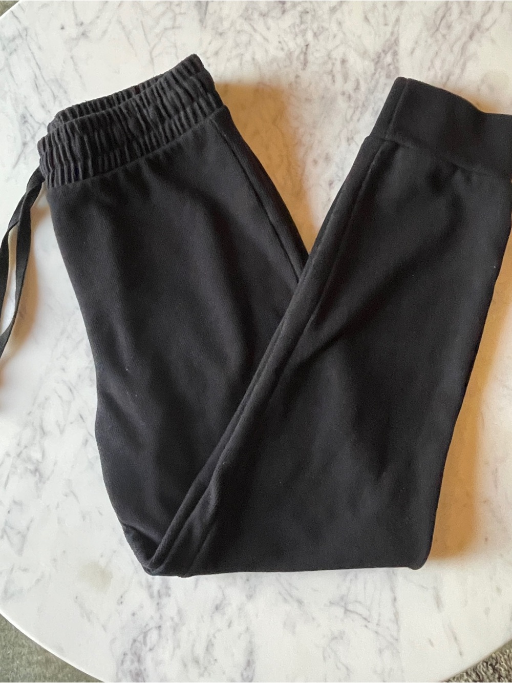 Zara Black Sweater Material Drawstring Jogger Pants